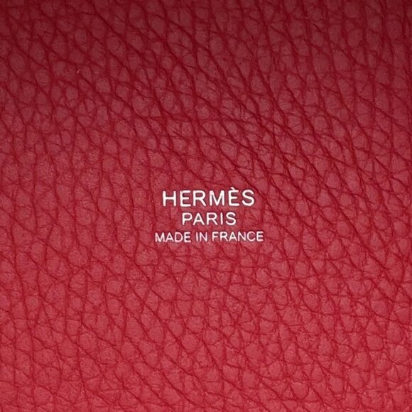 HERMES Picotin Lock Size PM Taurillon Clemence Ruby - Picture 12 of 13